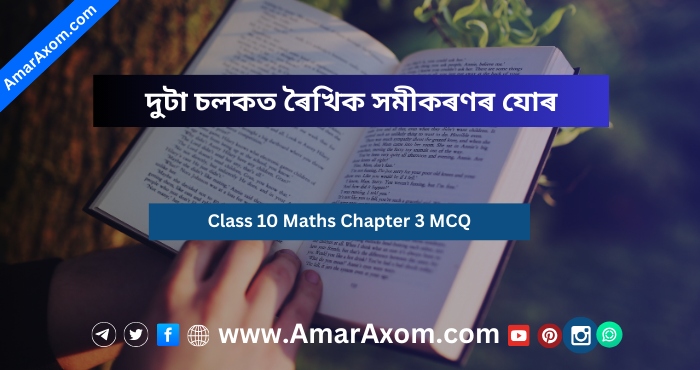 Class 10 Maths MCQ Chapter 3 দুটা চলকত ৰৈখিক সমীকৰণৰ যোৰ
